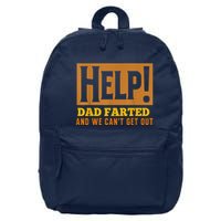 Help Dad Farted And WE Cant Get Out. Funny Dad Car Travel 16 in Basic Backpack