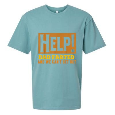 Help Dad Farted And WE Cant Get Out. Funny Dad Car Travel Sueded Cloud Jersey T-Shirt