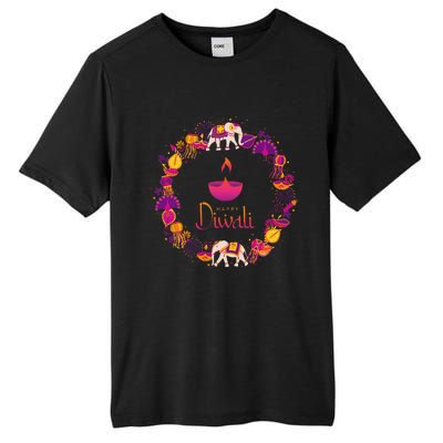 Happy Diwali Festival Of Lights Deepavali Hindu Indian Tall Fusion ChromaSoft Performance T-Shirt