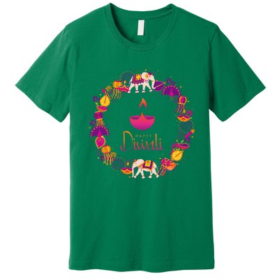 Happy Diwali Festival Of Lights Deepavali Hindu Indian Premium T-Shirt