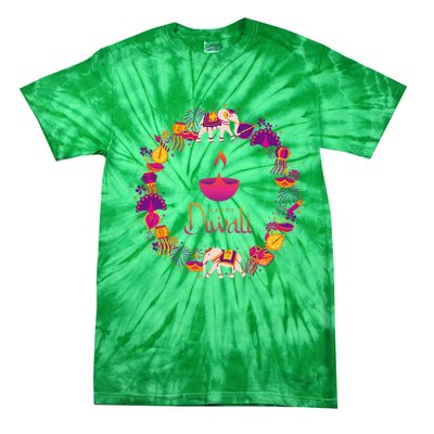 Happy Diwali Festival Of Lights Deepavali Hindu Indian Tie-Dye T-Shirt