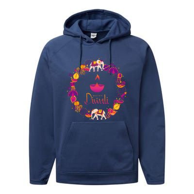 Happy Diwali Festival Of Lights Deepavali Hindu Indian Performance Fleece Hoodie