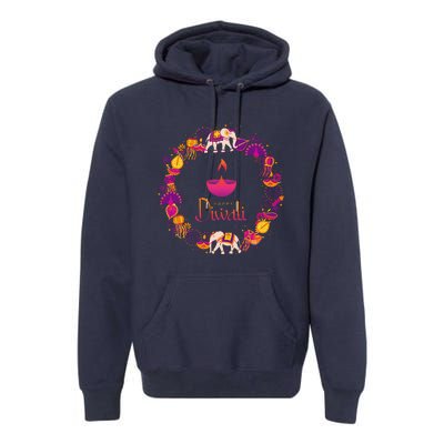 Happy Diwali Festival Of Lights Deepavali Hindu Indian Premium Hoodie