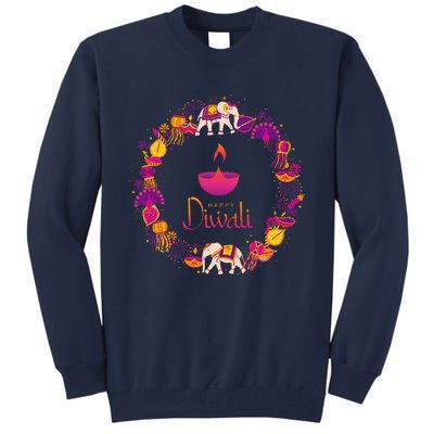 Happy Diwali Festival Of Lights Deepavali Hindu Indian Tall Sweatshirt