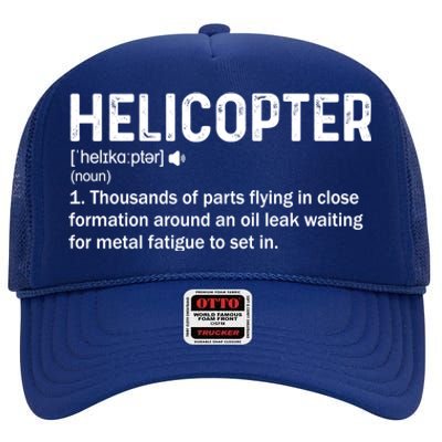 Helicopter Definition Funny Rotary Wing Legendary Pilot Great Gift High Crown Mesh Back Trucker Hat