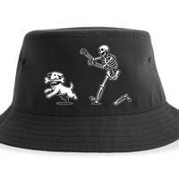 Halloween Dog Funny Skeleton Skeleton Chasing Dog Sustainable Bucket Hat