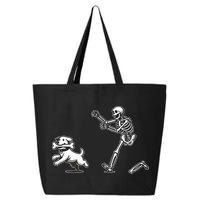 Halloween Dog Funny Skeleton Skeleton Chasing Dog 25L Jumbo Tote