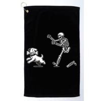 Halloween Dog Funny Skeleton Skeleton Chasing Dog Golf Towel