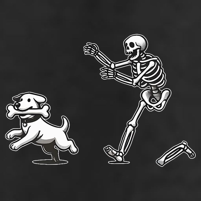 Halloween Dog Funny Skeleton Skeleton Chasing Dog Golf Towel