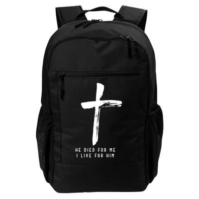 He Died For Me I Live For Him Christian Backpack