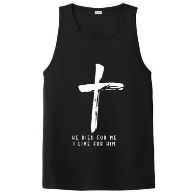 He Died For Me I Live For Him Christian PosiCharge Competitor Tank