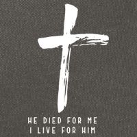 He Died For Me I Live For Him Christian Cotton Canvas Backpack