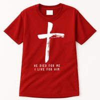 He Died For Me I Live For Him Christian Tall T-Shirt