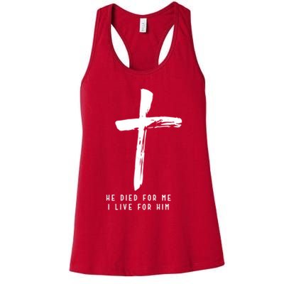 He Died For Me I Live For Him Christian Womens Tank Top
