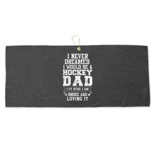 Hockey Dad Funny Fathers Day Tee Dads Gift Large Microfiber Waffle Golf Towel