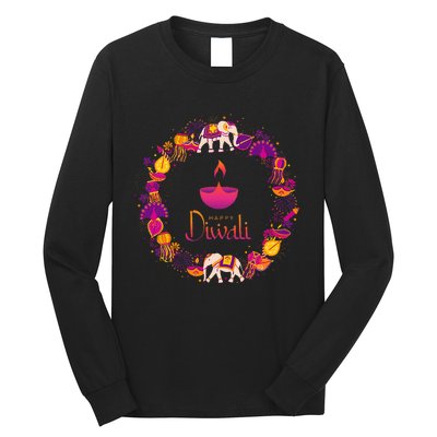 Happy Diwali Festival Of Lights Deepavali Hindu Indian Long Sleeve Shirt