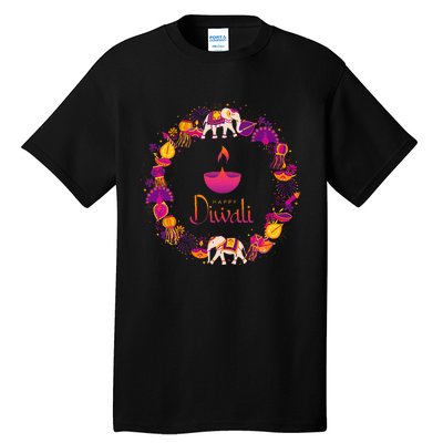 Happy Diwali Festival Of Lights Deepavali Hindu Indian Tall T-Shirt