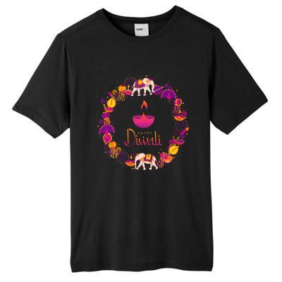 Happy Diwali Festival Of Lights Deepavali Hindu Indian Tall Fusion ChromaSoft Performance T-Shirt