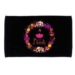 Happy Diwali Festival Of Lights Deepavali Hindu Indian Microfiber Hand Towel