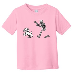 Halloween Dog Funny Skeleton Skeleton Chasing Dog Toddler T-Shirt