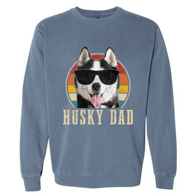 Husky Dad Funny Dog Sunglasses Vintage Siberian Husky Garment-Dyed Sweatshirt