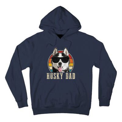 Husky Dad Funny Dog Sunglasses Vintage Siberian Husky Tall Hoodie