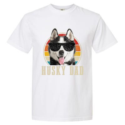 Husky Dad Funny Dog Sunglasses Vintage Siberian Husky Garment-Dyed Heavyweight T-Shirt