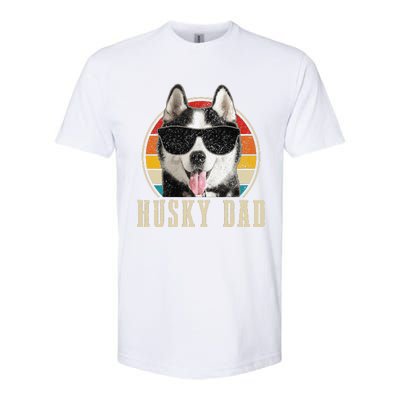 Husky Dad Funny Dog Sunglasses Vintage Siberian Husky Softstyle® CVC T-Shirt