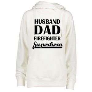 Husband Dad Firefighter Superhero Gift Womens Funnel Neck Pullover Hood