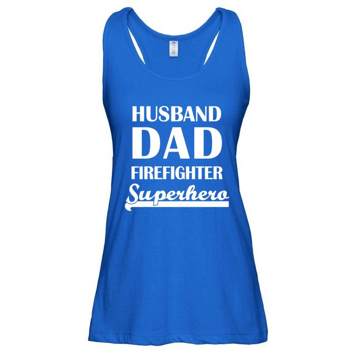 Husband Dad Firefighter Superhero Gift Ladies Essential Flowy Tank