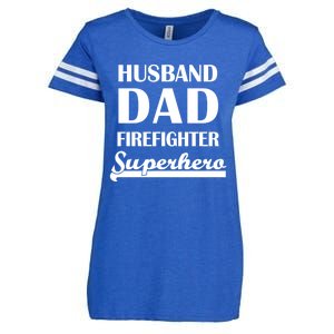 Husband Dad Firefighter Superhero Gift Enza Ladies Jersey Football T-Shirt