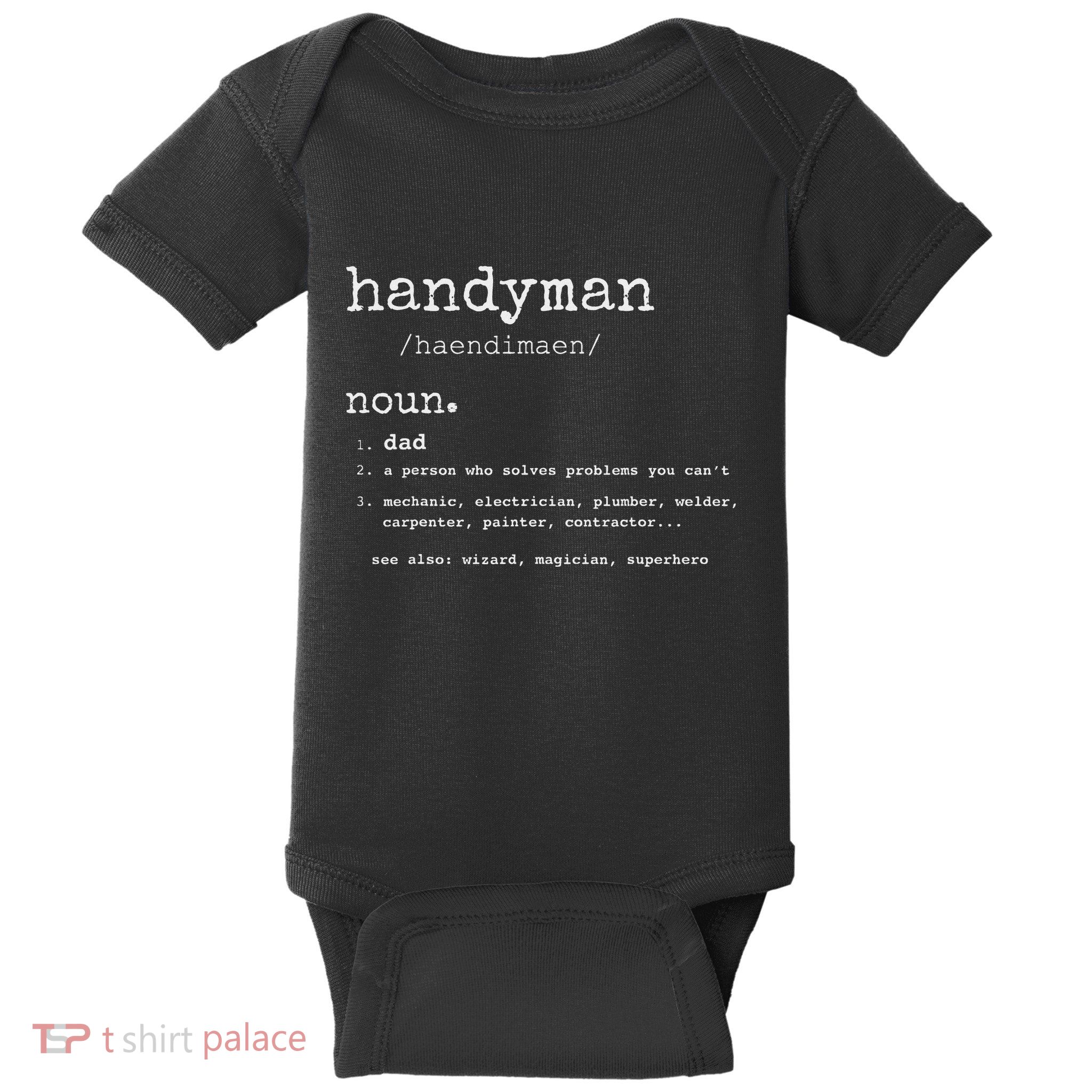 Handyman Definition Funny Dad Handyman FatherS Day Gift Baby Bodysuit