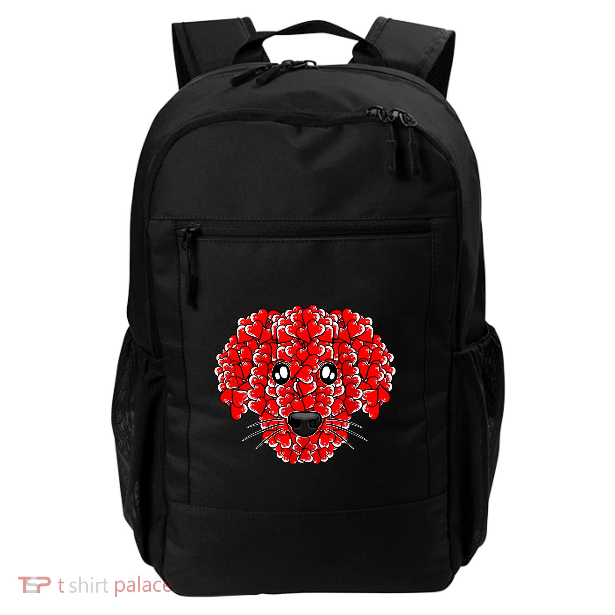 Heart Dog Face Valentines Day Cute Puppy Doggie Love Backpack