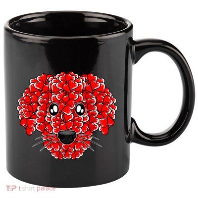 Heart Dog Face Valentines Day Cute Puppy Doggie Love 11oz C Handle Ceramic Mug