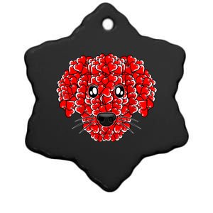 Heart Dog Face Valentines Day Cute Puppy Doggie Love Ceramic Star Ornament