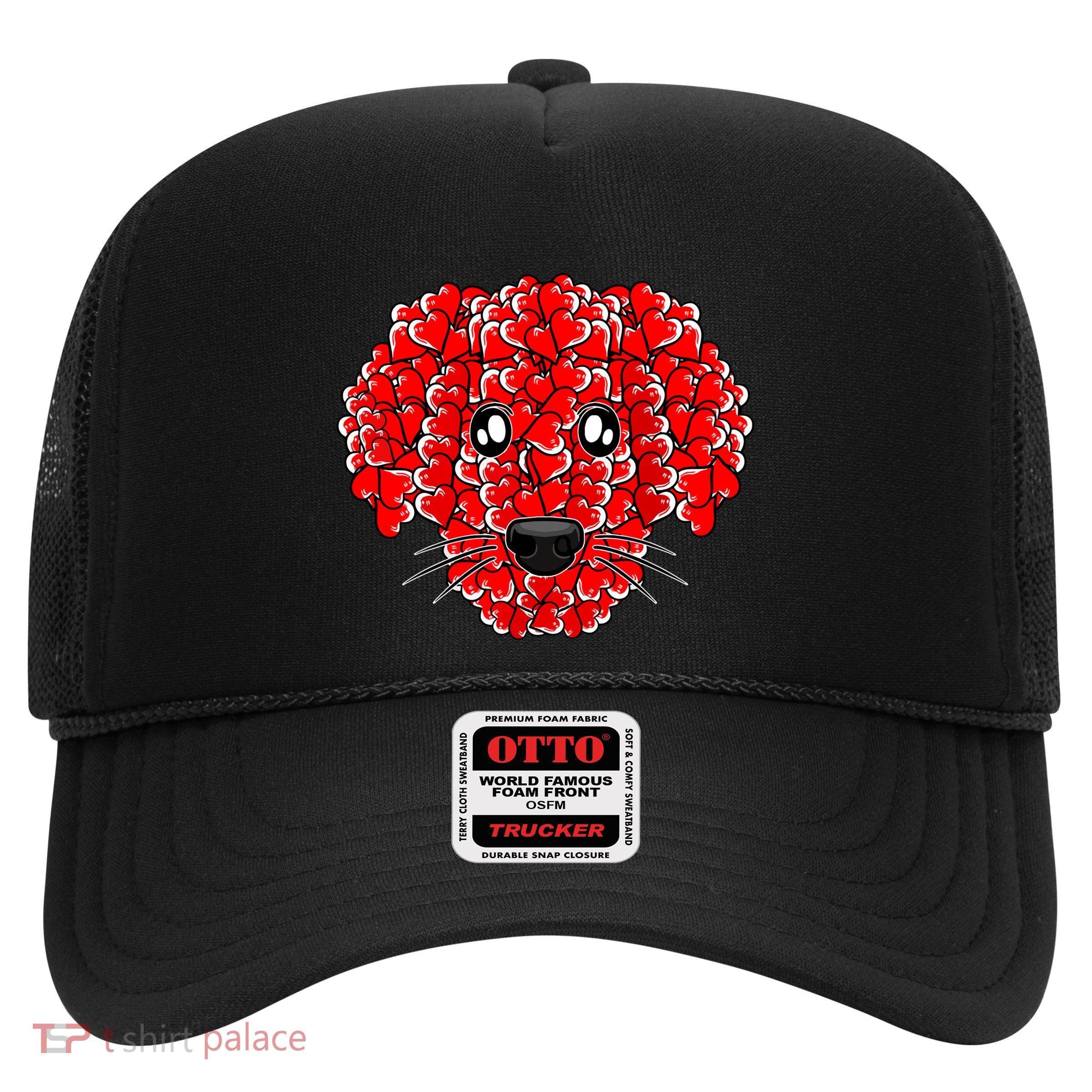Heart Dog Face Valentines Day Cute Puppy Doggie Love Trucker Hat