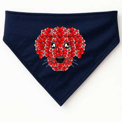 Heart Dog Face Valentines Day Cute Puppy Doggie Love USA-Made Doggie Bandana