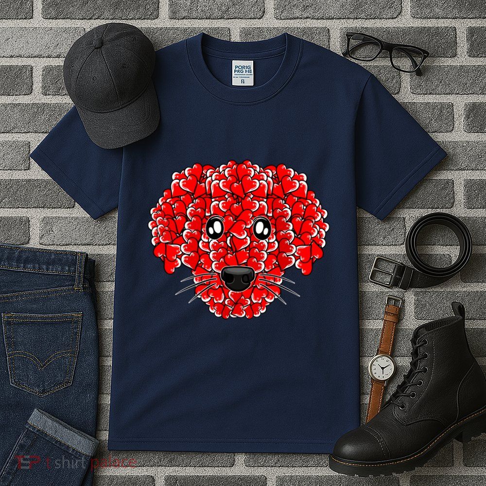 Heart Dog Face Valentines Day Cute Puppy Doggie Love Tall T-Shirt