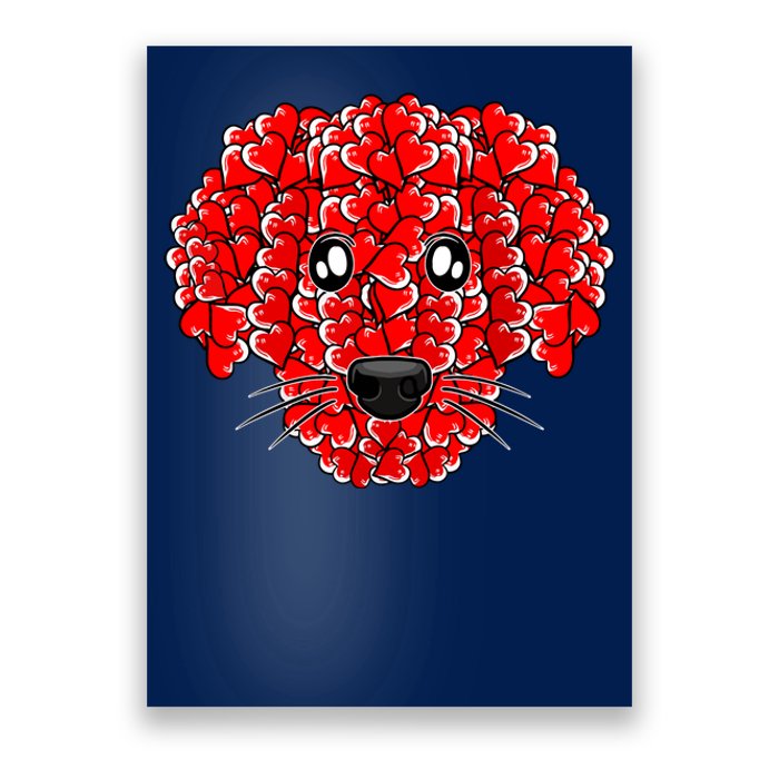 Heart Dog Face Valentines Day Cute Puppy Doggie Love Poster