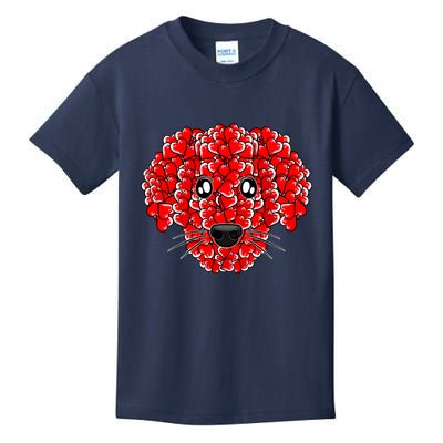 Heart Dog Face Valentines Day Cute Puppy Doggie Love Kids T-Shirt