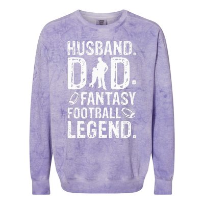 Husband Dad Fantasy Football Legend Colorblast Crewneck Sweatshirt