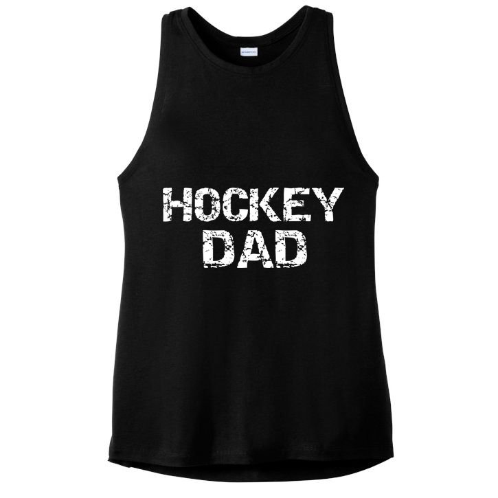 Hockey Dad Gift For Men Sports Father Gift From Sons Ladies PosiCharge Tri-Blend Wicking Tank
