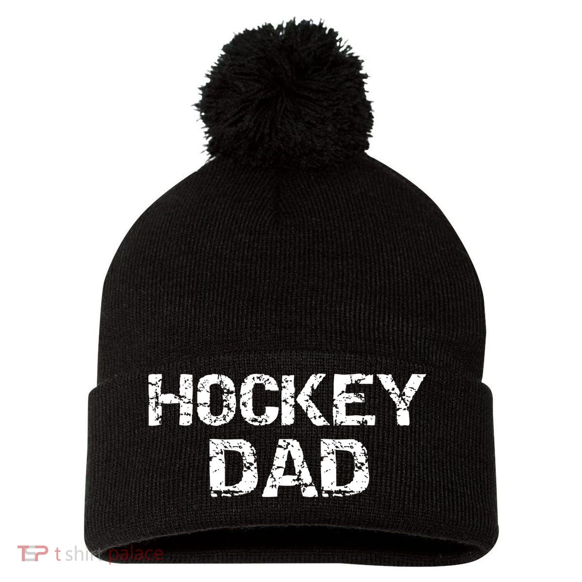 Hockey Dad Gift For Men Sports Father Gift From Sons Pom Pom 12in Knit Beanie