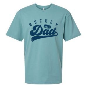 Hockey Dad Gifts Daddy Father's Day Sueded Cloud Jersey T-Shirt