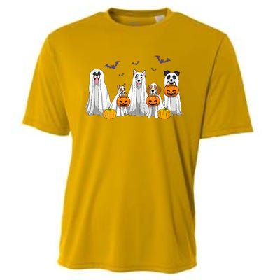 Halloween Dogs Ghost Pumpkins Spooky Cooling Performance Crew T-Shirt