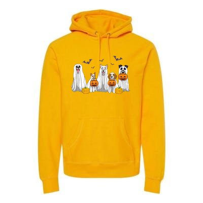 Halloween Dogs Ghost Pumpkins Spooky Premium Hoodie