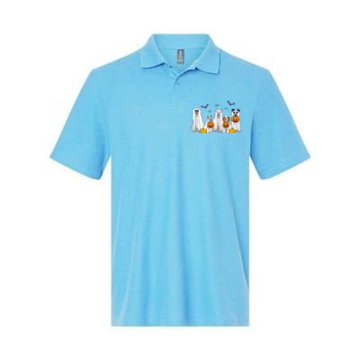 Halloween Dogs Ghost Pumpkins Spooky Softstyle Adult Sport Polo