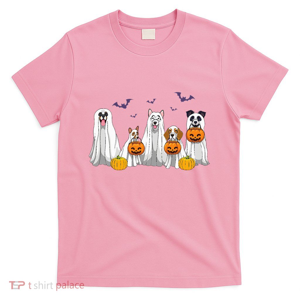 Halloween Dogs Ghost Pumpkins Spooky T-Shirt