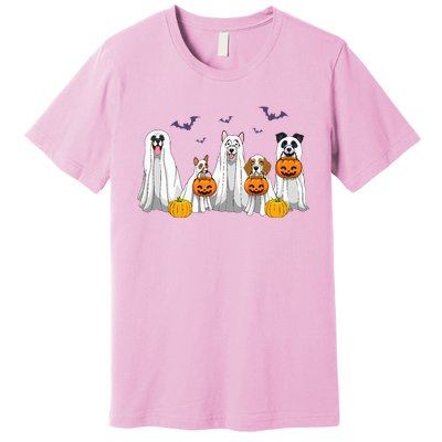 Halloween Dogs Ghost Pumpkins Spooky Premium T-Shirt