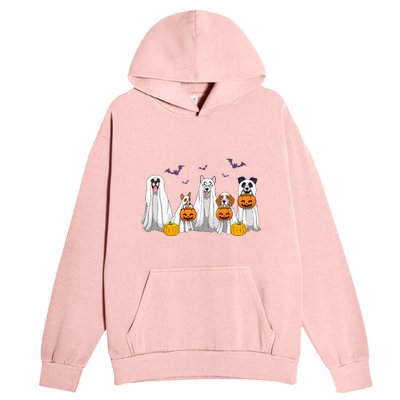 Halloween Dogs Ghost Pumpkins Spooky Urban Pullover Hoodie